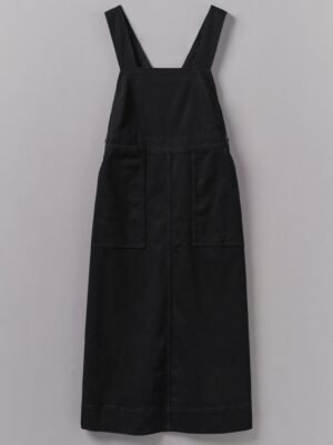 Denim Pinafore Dress | Black