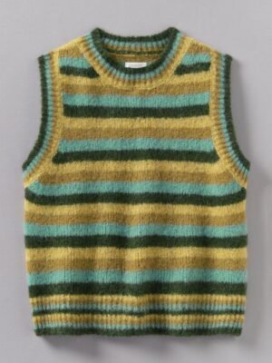 Brushed Alpaca Blend Stripe Tank | Olive Multi