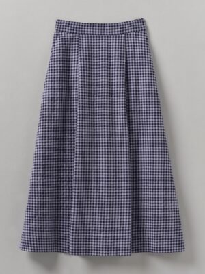 Cotton Gingham Seersucker Skirt | Lilac