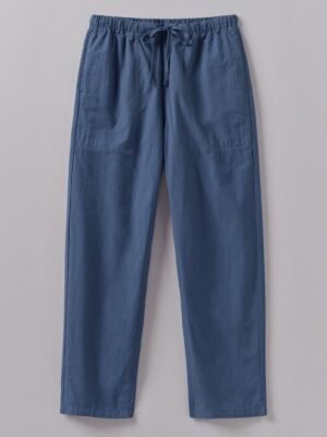 Suki Panelled Cotton Linen Pants | Smock Blue